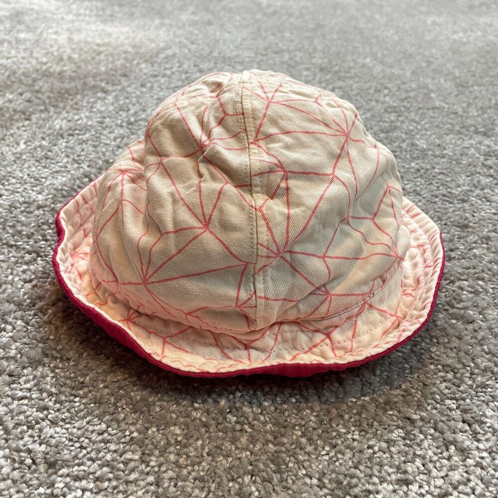 TEA Collection Bucket Hat Toddlers 2T - 4T White Pink Cotton Sun Cap Kids Girls
